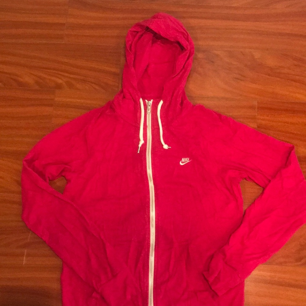 Pink Nike Cotton Zip Up Hoodie